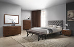 Garner Modern Grey & Walnut Dresser&Mirror