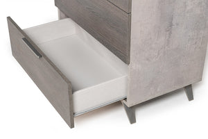 Brubon Modern Faux Concrete & Grey Dresser&Mirror
