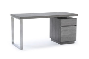 Ceero Modern White & Stainless Steel Desk