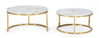 Cinelli - Modern Gold and Marble Coffee Table Set