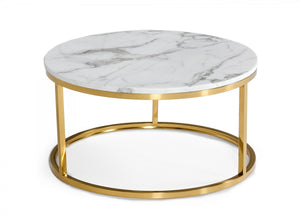Cinelli - Modern Gold and Marble Coffee Table Set