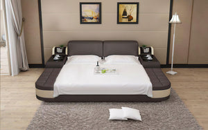Casun Leather Bed With Storage