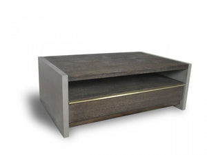 Cetona - Modern Dark Grey Concrete & Walnut Coffee Table
