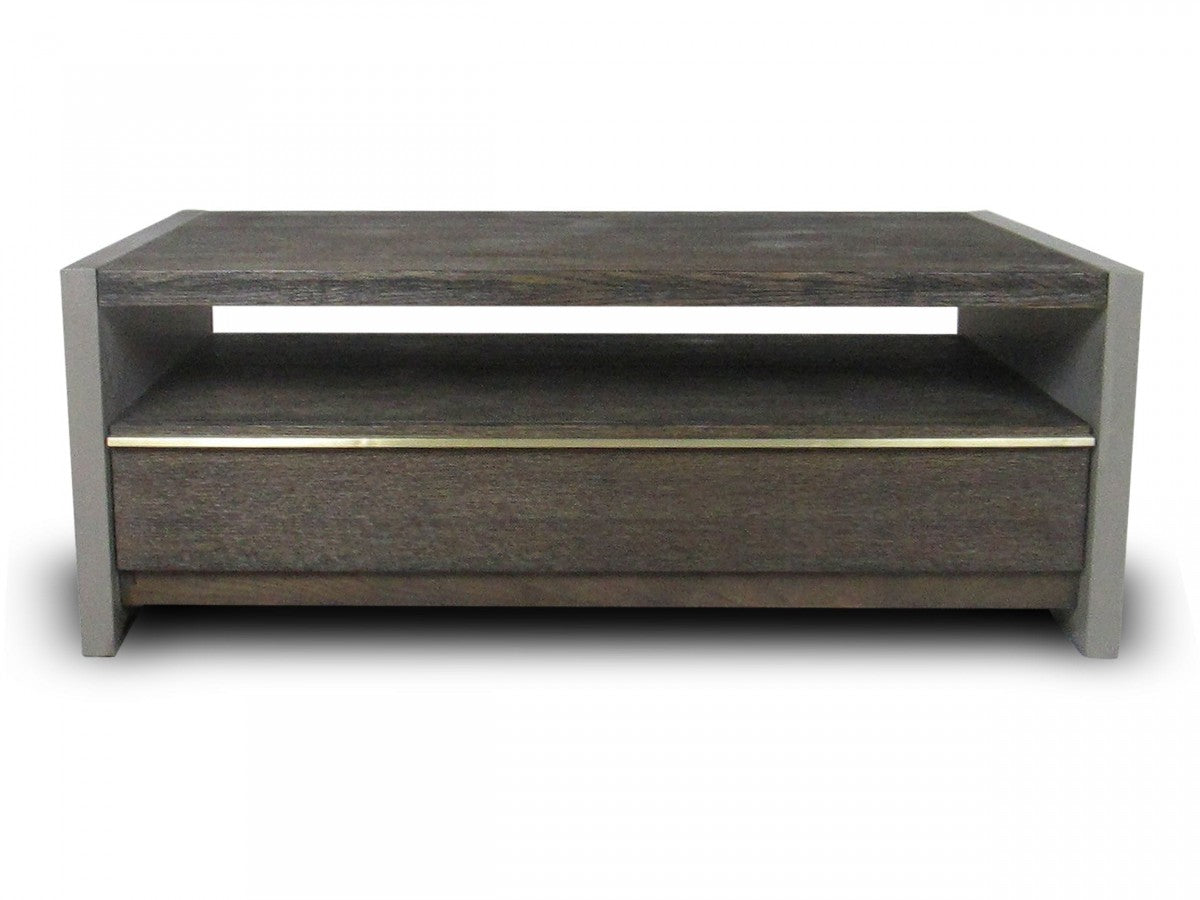 Cetona - Modern Dark Grey Concrete & Walnut Coffee Table