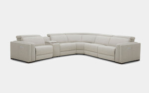 Darcey Fabric L Shape Sectional Sofa With Recliners