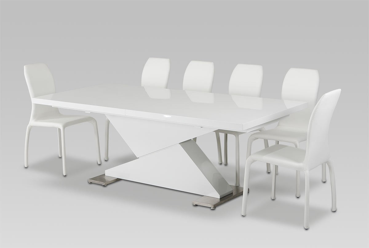 Extendable white gloss table hot sale