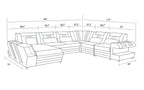Neptune Modern Leather Sectional with LED Light