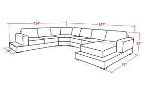 Spencer Leather Sectional with LED Light