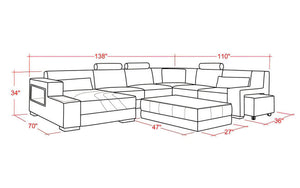 Lawrence Leather Sectional With Ottoman