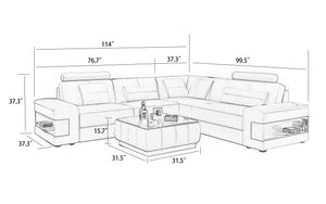 Fano Modern Leather Sectional