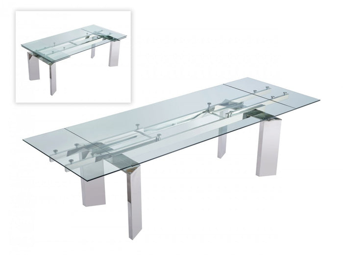 Modern Chord Extendable Glass Dining Table