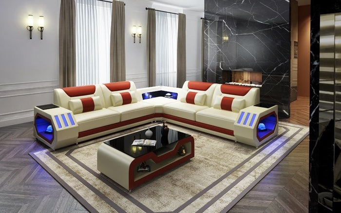 Grantville Leather Sectional With LED Lights