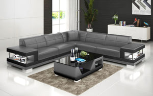 Winscombe Modern Leather Sectional with Storage