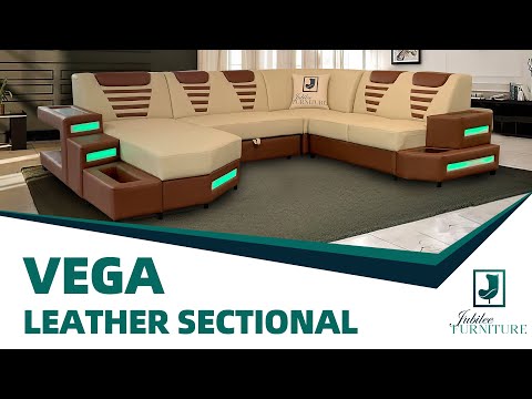 Vega Modern U-Shape Leather Sectional