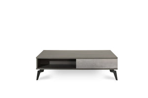 Isernia Italian Modern Faux Concrete & Grey Coffee Table