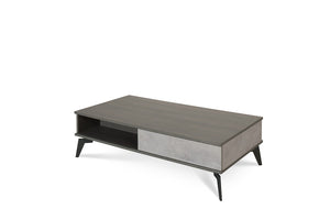 Isernia Italian Modern Faux Concrete & Grey Coffee Table