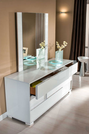 Anderm Italian Modern White Dresser&Mirror