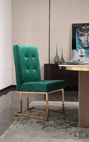 Lybo Modern Black & Gold Dining Chair (Set of 2)