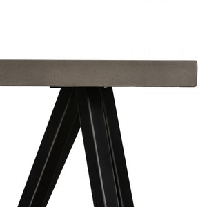 Rodipo Modern Concrete & Black Metal Coffee Table