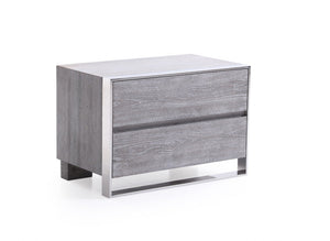 Adele Modern Grey & Stainless Steel Bedroom Set