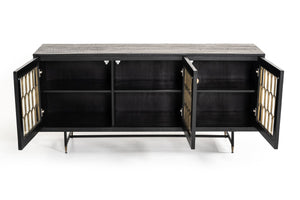 Black Dining Buffet With Shelves