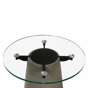 Orbetello - Contemporary Concrete, Metal and Glass Coffee Table