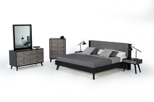 Patroel Contemporary Grey & Black Bed