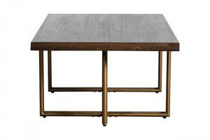 Irving Mid-century Acacia & Brass Dining Table
