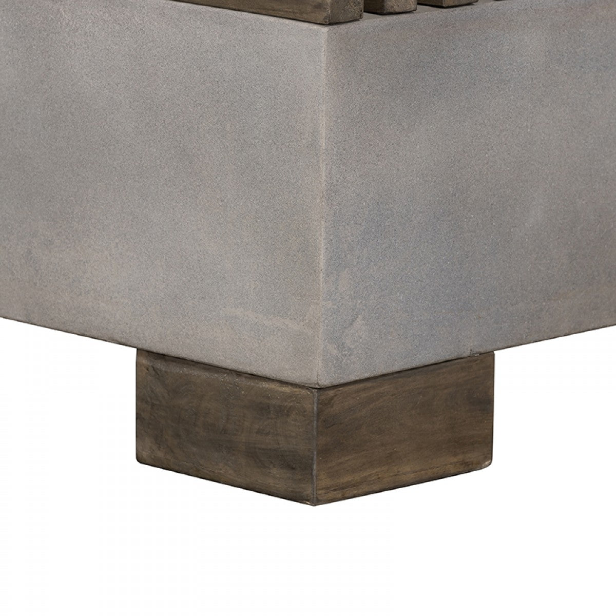 Deilo Modern Concrete & Acacia Square Coffee Table