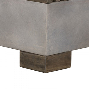Deilo Modern Concrete & Acacia Square Coffee Table