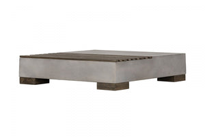 Deilo Modern Concrete & Acacia Square Coffee Table