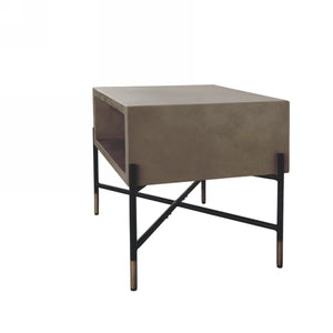 Wallut Modern Concrete & Metal Coffee Table