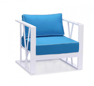 Ploto Outdoor Blue & White Sofa Set