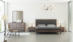 Sohu Modern Grey & Walnut Dresser&Mirror