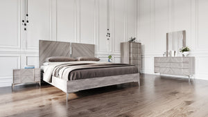 Louisa Italian Modern Grey Bed
