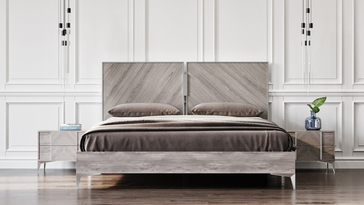 Louisa Italian Modern Grey Bedroom Set