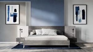 Brubon  Modern Faux Concrete & Grey Bedroom Set