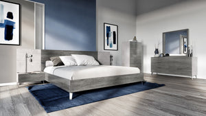 Brubon Modern Faux Concrete & Grey Bed