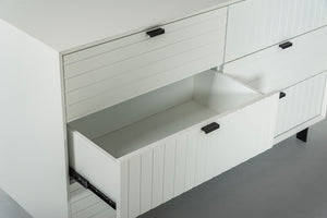Vanity Contemporary White Dresser&Mirror