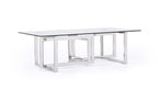 Valet Modern Glass & Stainless Steel Coffee Table