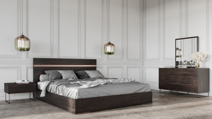 Bertin Italian Modern Dark Rovere Bed