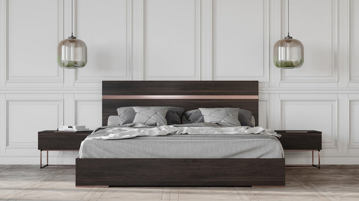 Bertin Italian Modern Dark Rovere Bed