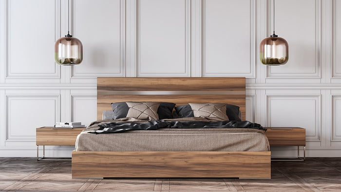 Labolita Italian Modern Light Oak Bed