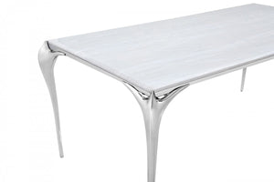 Constance Modern Faux Marble & Stainless Steel Dining Table