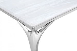 Constance Modern Faux Marble & Stainless Steel Dining Table